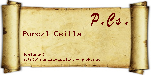 Purczl Csilla névjegykártya